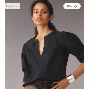 Anthropologie Sculpted Puff Sleeve Blouse